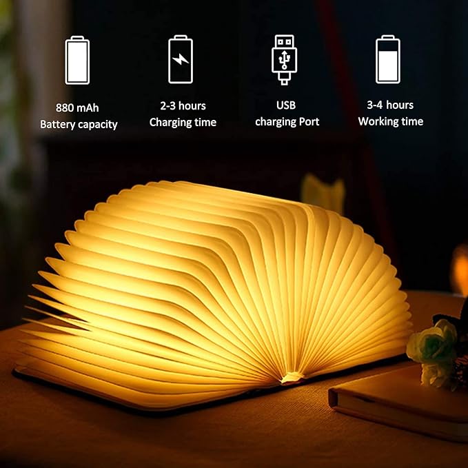 Foldable Wooden Book lamp